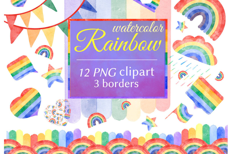 rainbow-watercolor-clipart-and-rainbow-borders