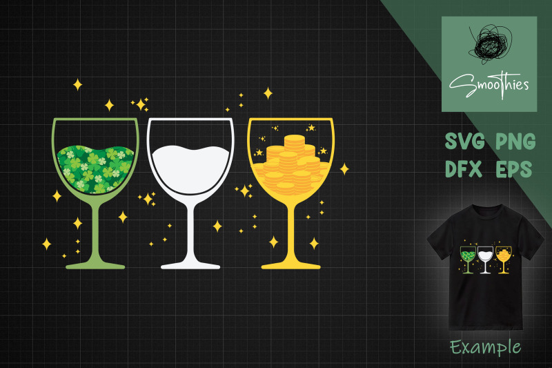 three-wine-glasses-clover-st-patrick-day