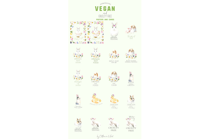 vegan-cruelty-free-animals-stickers-eco-printable-card-design