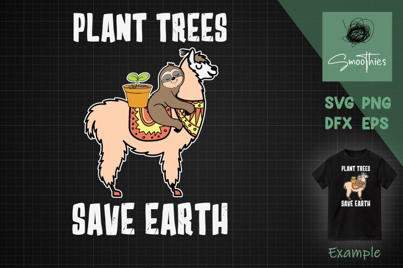 earth-day-svg-llama-sloth-trees