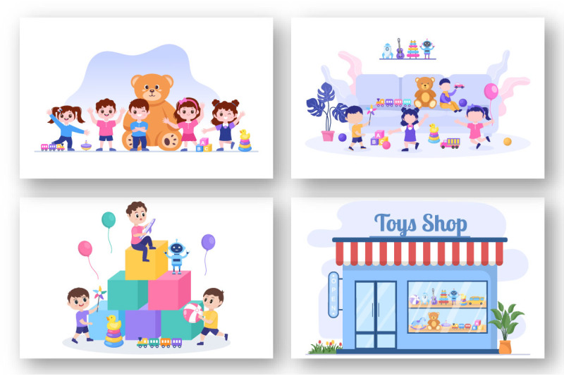 16-kids-toys-in-kindergarten-cartoon-illustration