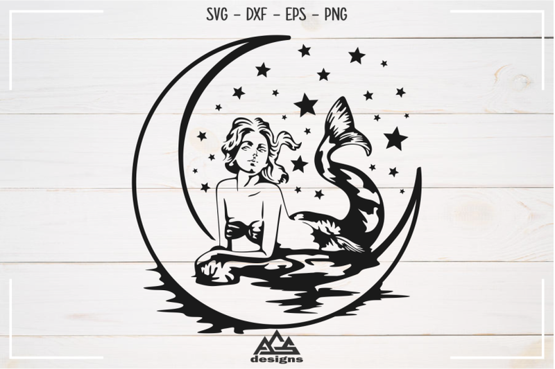 mermaid-and-moon-svg-design
