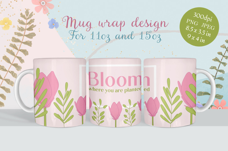 coffee-mug-wrap-spring-flowers-sublimation-design