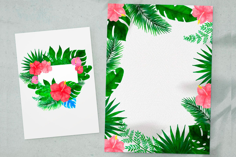 watercolor-tropical-frames