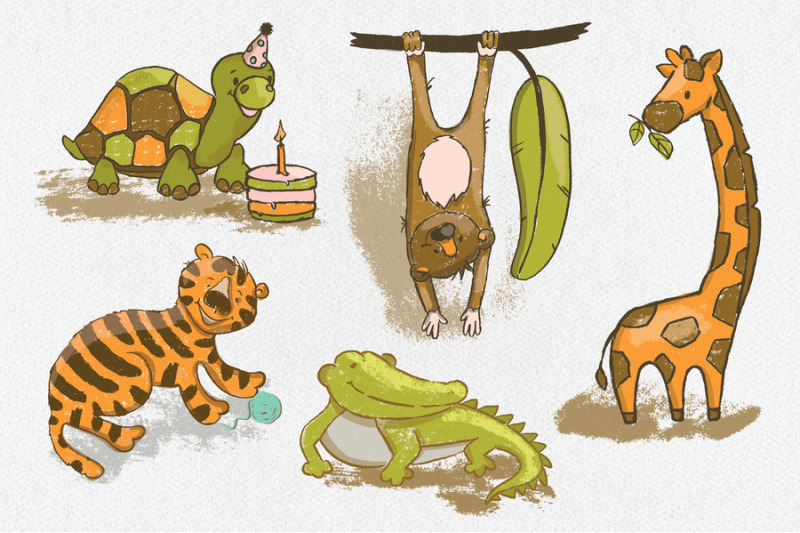 animals-and-children-cute-cartoon-hand-drawn-vector-set