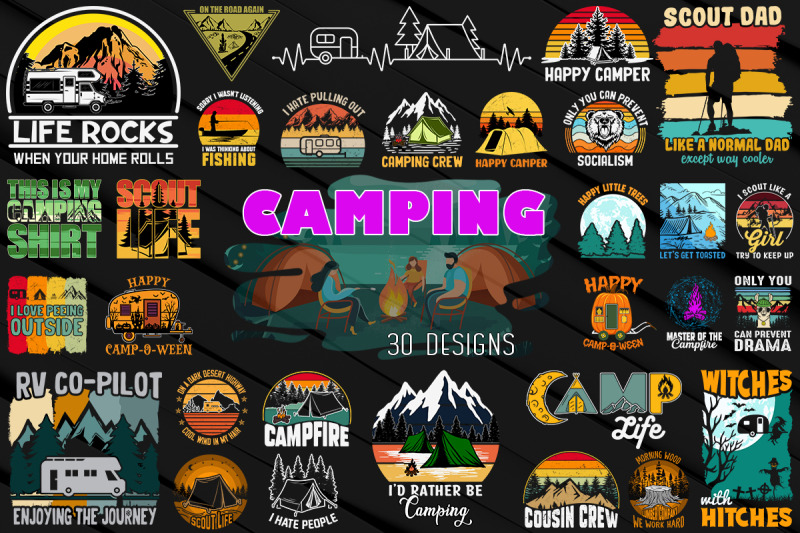 camping-tshirt-design-bundle