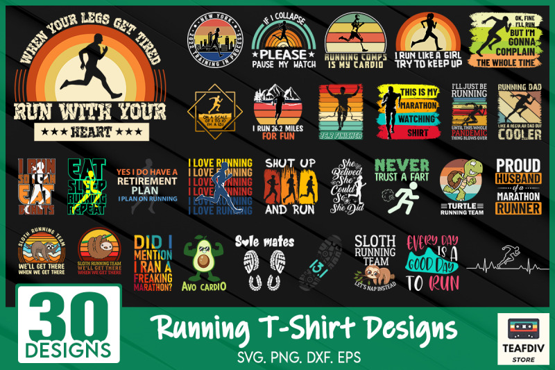 running-t-shirt-designs-bundle