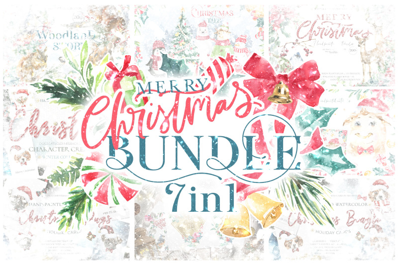 7in1-christmas-watercolor-animal-illustration-bundle