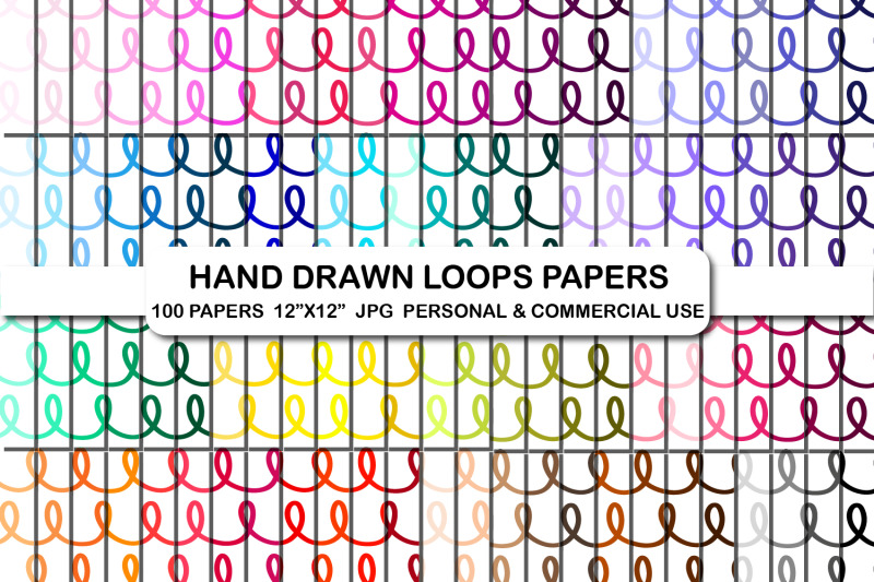 100-hand-drawn-loops-digital-papers-pack-doodles-background