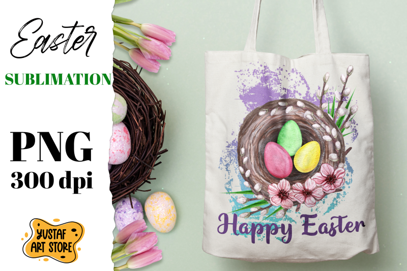 happy-easter-sublimation-easter-eggs-in-nest-with-flowers