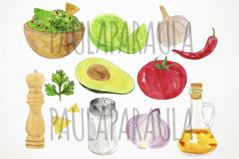 watercolor-guacamole-clipart-guacamole-graphics-mexican-food-clipart