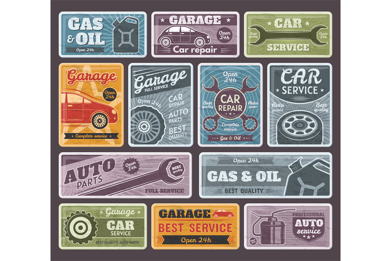 vintage-car-auto-service-garage-and-gasoline-station-posters-rusty