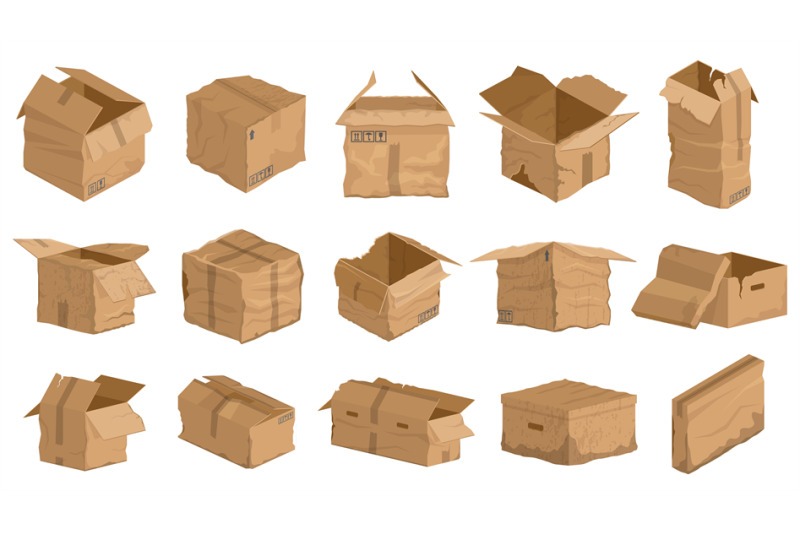 damaged-carton-cardboard-boxes-crumpled-delivery-package-broken-wet