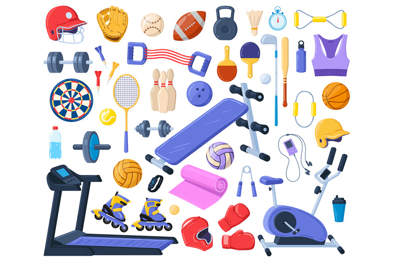 cartoon-sport-fitness-equipment-gym-sport-tools-gym-sports-elements