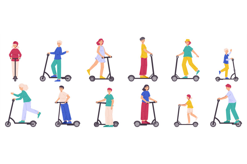 scooter-eco-city-transport-characters-outdoor-healthy-lifestyle-acti