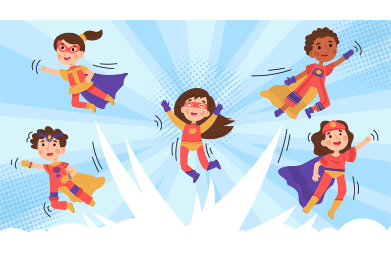 child-superhero-brave-kid-superhero-cartoon-characters-cute-kids-in