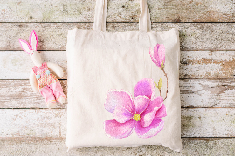 watercolor-magnolia-clipart-bundle-spring-pink-flowers-png