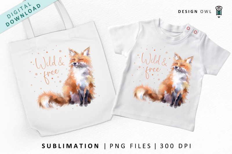 watercolor-fox-boho-sublimation-png