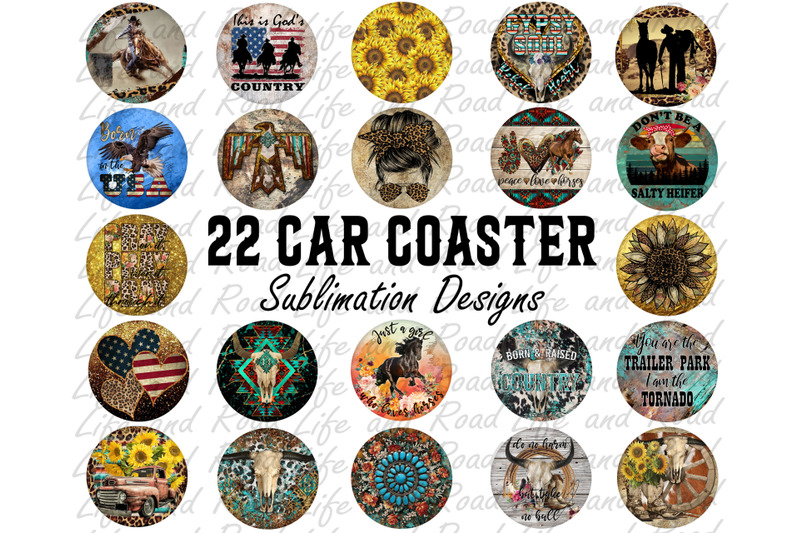 western-bundle-car-coaster-sublimation-design-22-png