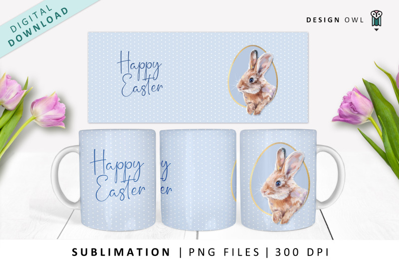 easter-bunny-mug-wrap-cute-rabbit-sublimation-png