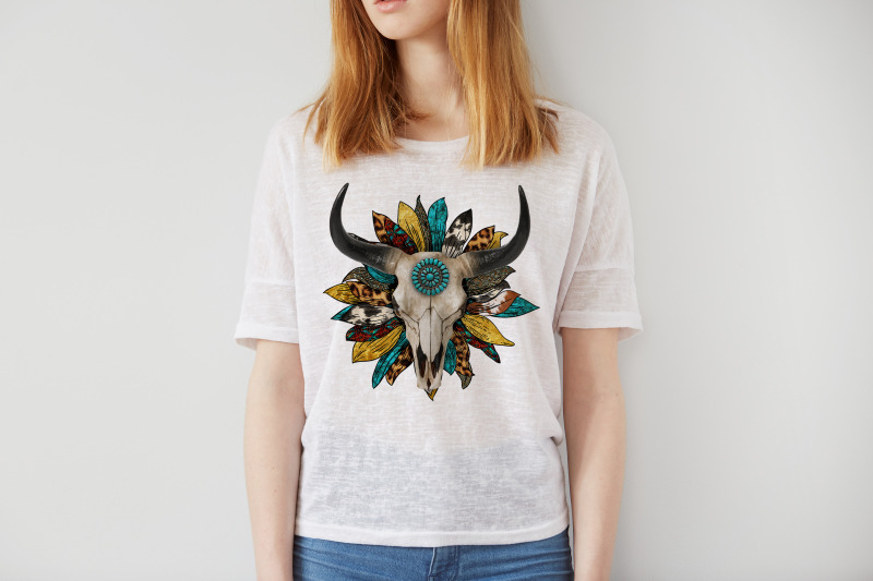 western-cow-skull-sublimation-design-for-t-shirt-png