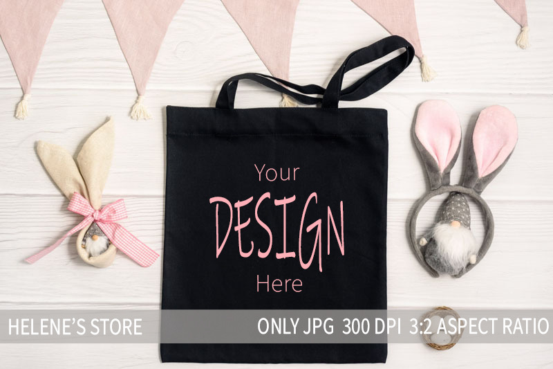 easter-black-tote-bag-mockup