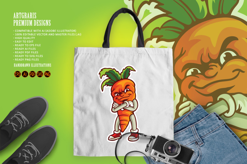 vegetarian-smile-carrot-logo-mascot-illustrations