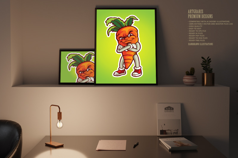 vegetarian-smile-carrot-logo-mascot-illustrations