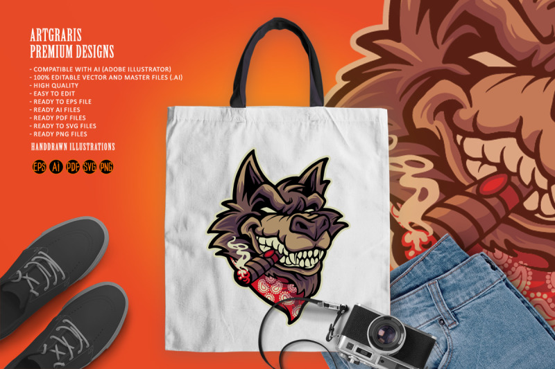 wolf-head-cigar-logo-mascot-illustrations