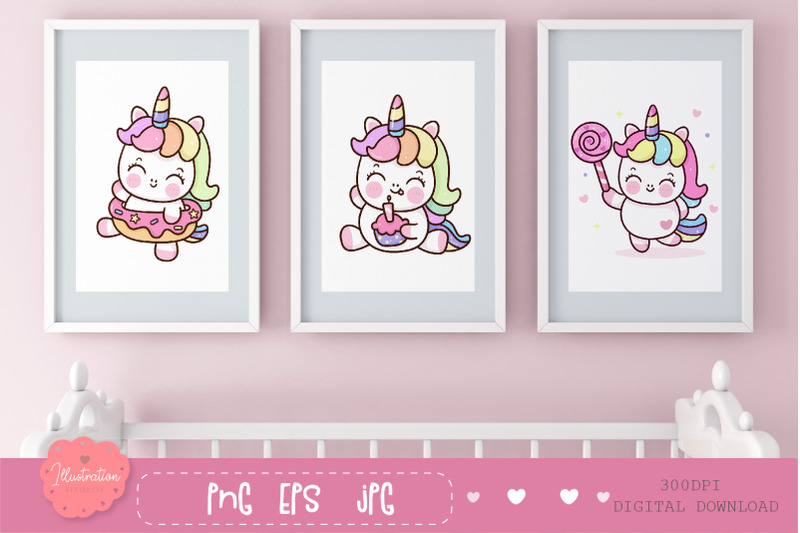 cute-unicorn-png-kawaii-clipart-fairytale-birthday-pony