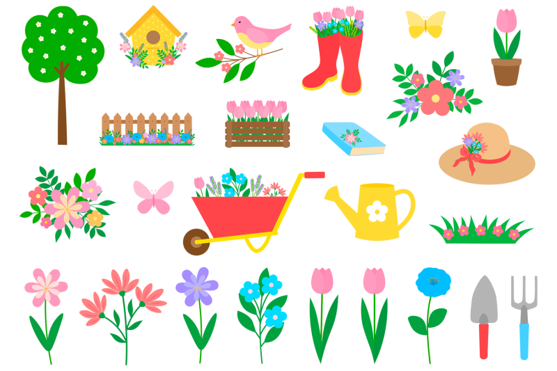 spring-clipart-spring-bundle-svg-spring-flowers-gardening