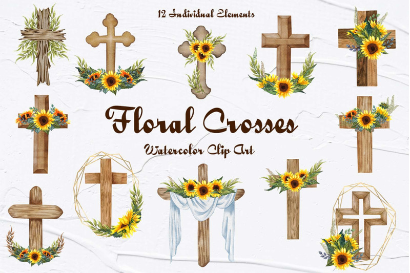 floral-crosses-watercolor-clipart