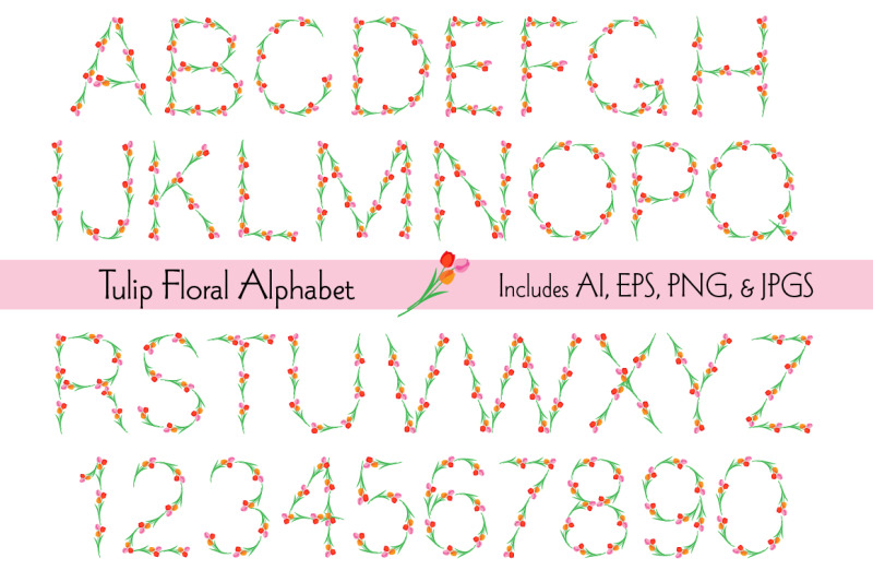 tulip-floral-alphabet-clipart