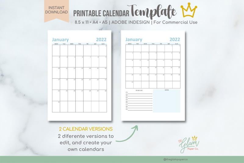calendar-indesign-template-planner-template