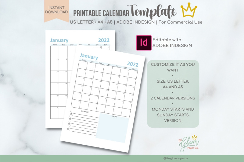 calendar-indesign-template-planner-template
