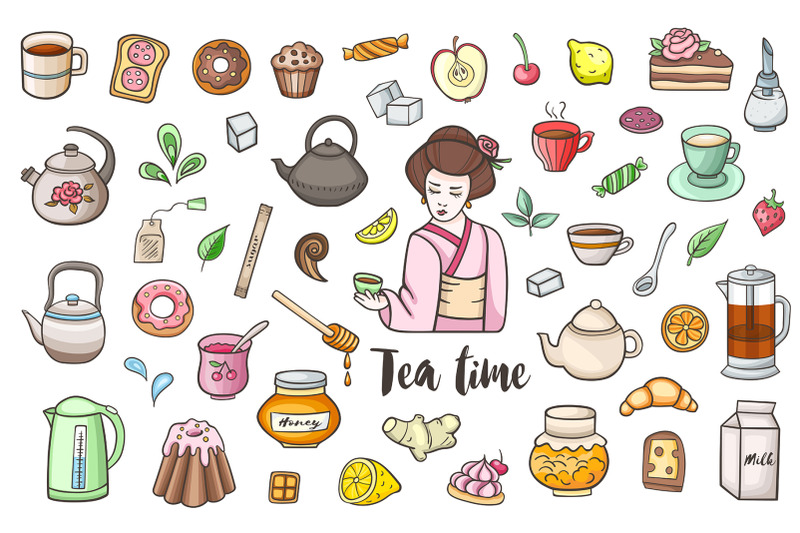 tea-time-vector-design-kit