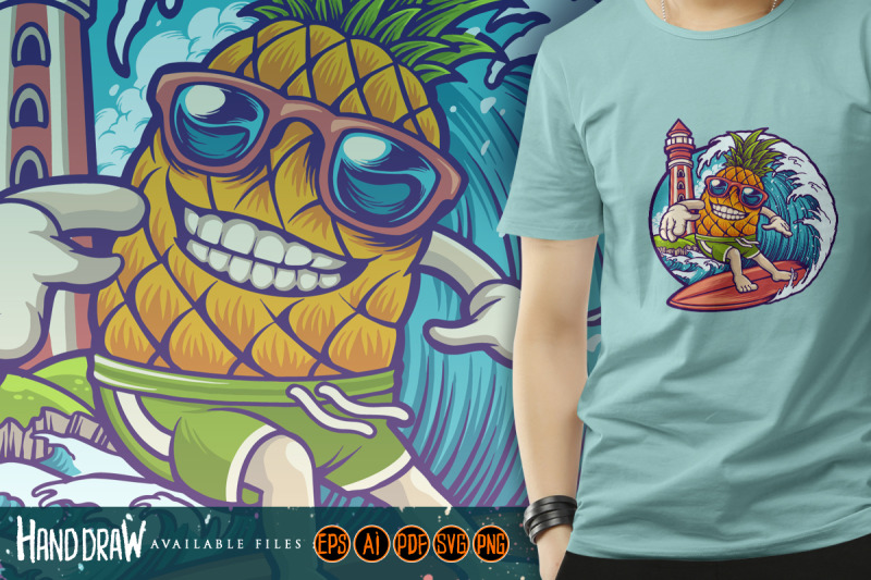 pineapple-surf-summer-logo-mascot-illustrations