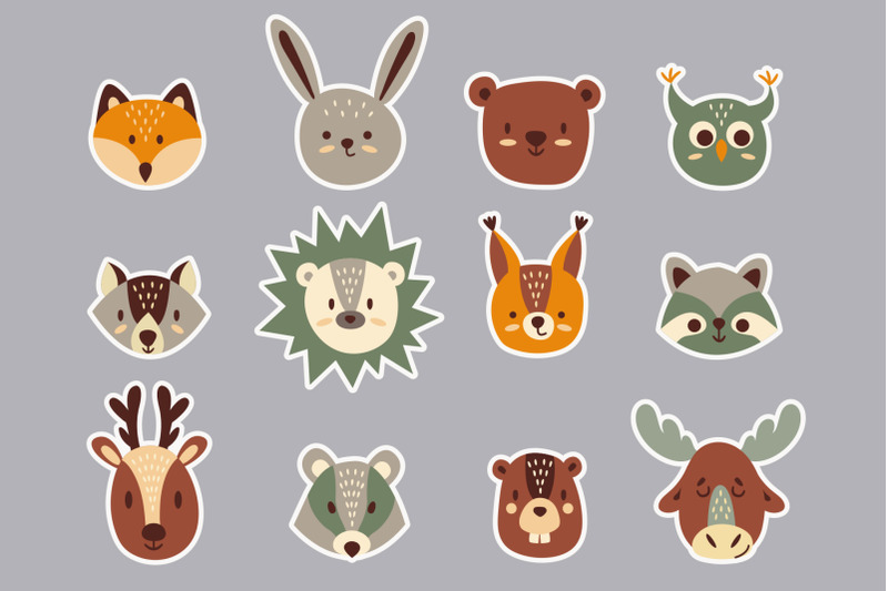 cute-faces-of-forest-animals-printable-stickers-for-cricut