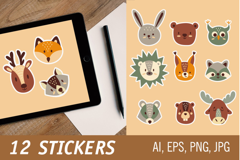 cute-faces-of-forest-animals-printable-stickers-for-cricut