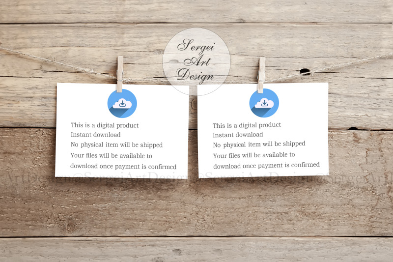 two-horizontal-5x7-cards-mockup-hanging-sheets-a4