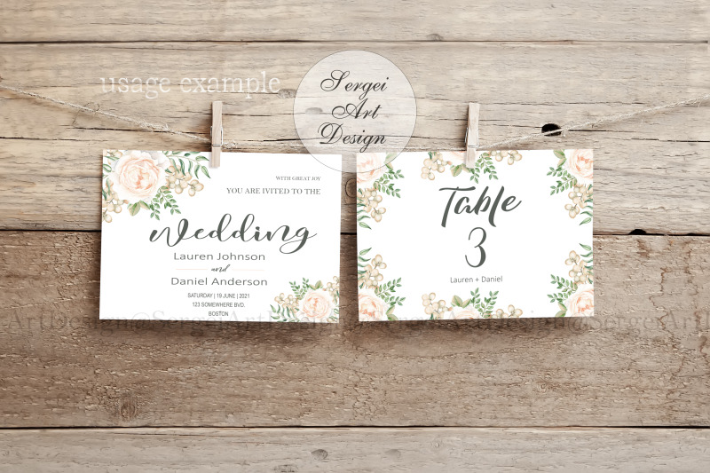 two-horizontal-5x7-cards-mockup-hanging-sheets-a4