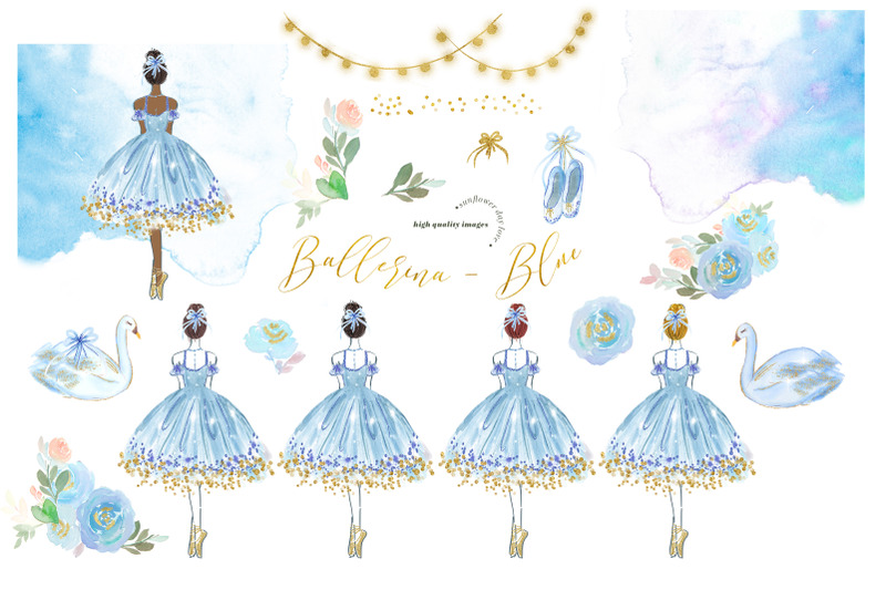 elegant-blue-princess-ballerinas-clipart