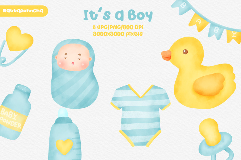 watercolor-cute-baby-shower-clipart