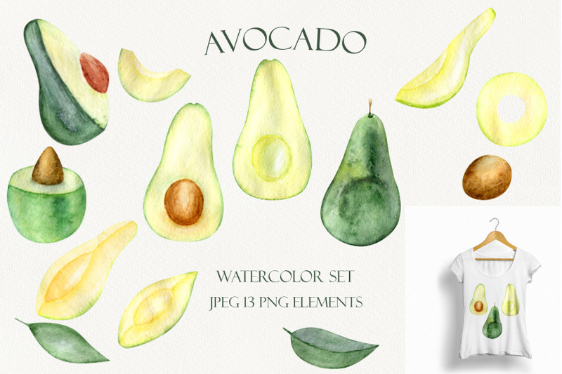 watercolor-avocado-set-clipart