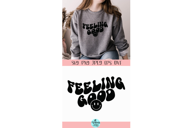 Feeling good svg, inspirational groovy svg By Midmagart | TheHungryJPEG