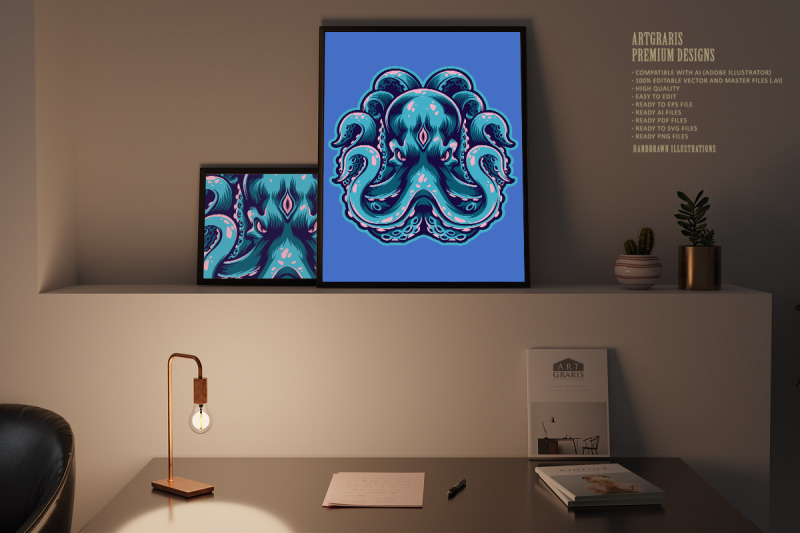 the-angry-octopus-mascot-logo-kraken-illustrations