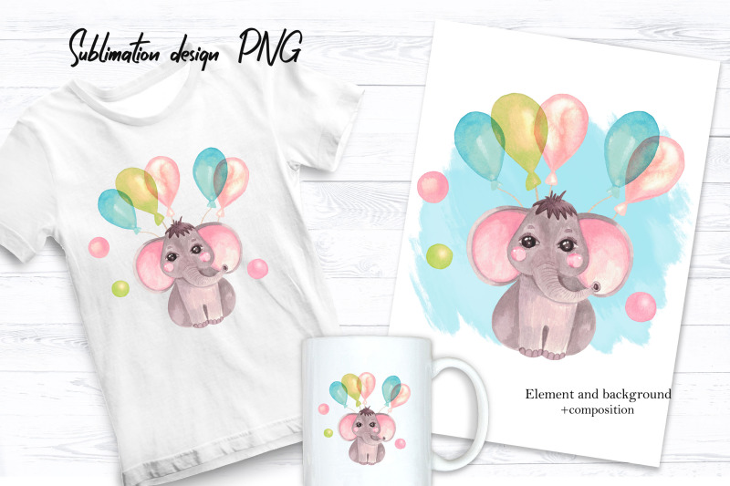 baby-elephant-with-balloons-sublimation-design-for-printing