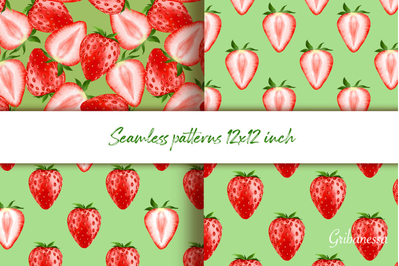 strawberry-4-seamless-patterns