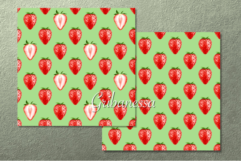 strawberry-4-seamless-patterns