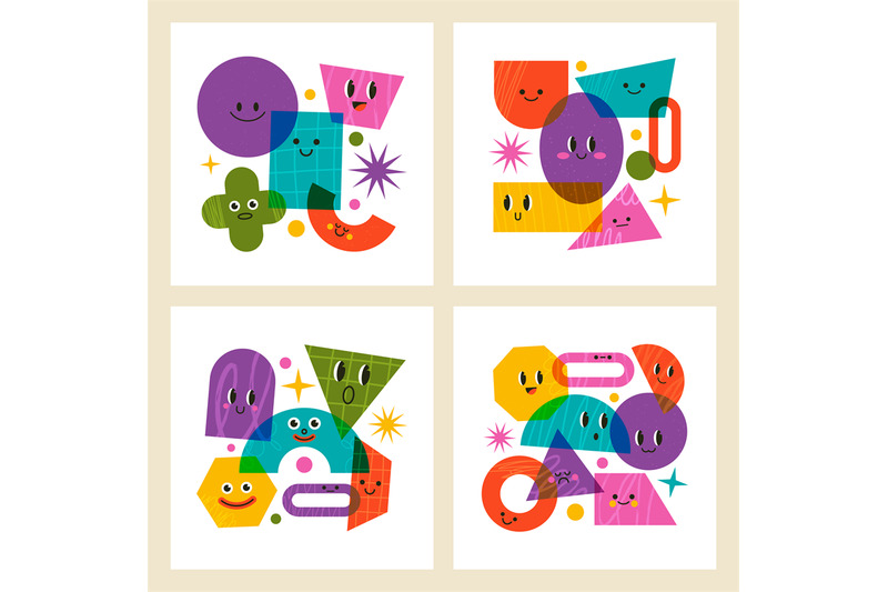 geometric-comic-doodle-abstract-funny-characters-posters-abstract-fun